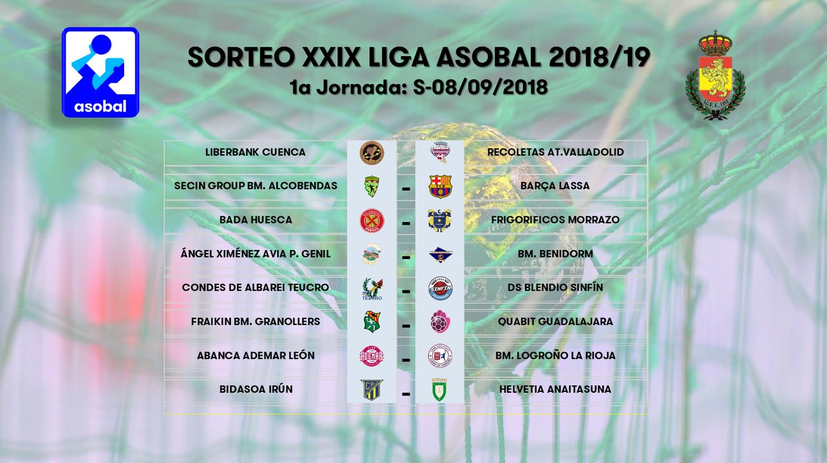 El Recoletas Atlético Valladolid comenzará la Liga Asobal 2018-2019 el 8 de septiembre ante el Liberbank Cuenca